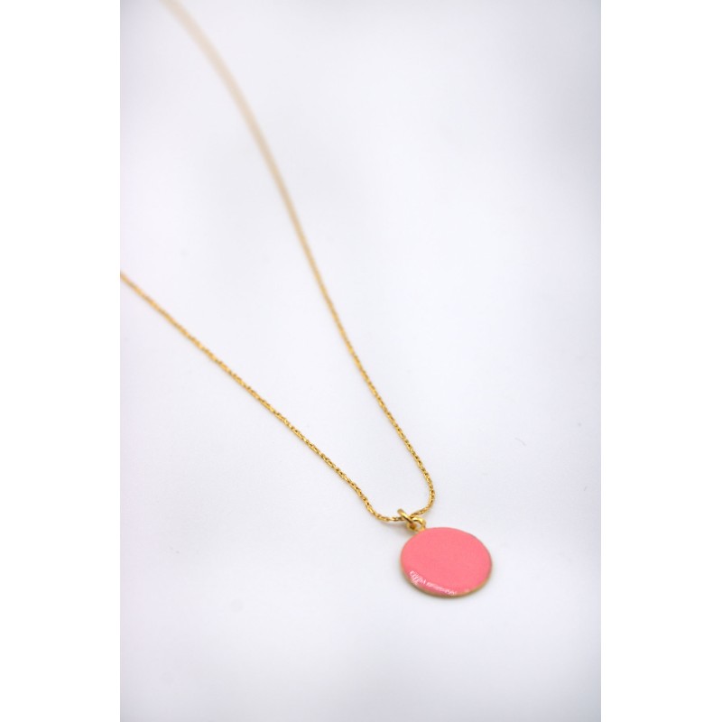 Collier médaille Indien réversible plaqué or 3 microns