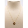 Collier médaille Indien réversible plaqué or 3 microns