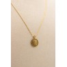 Collier médaille Indien réversible plaqué or 3 microns