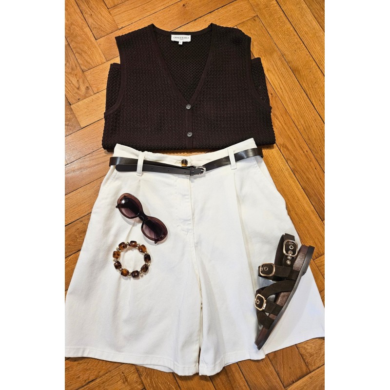 Bermuda blanc avec ceinture Please D0M4CJMCCC
