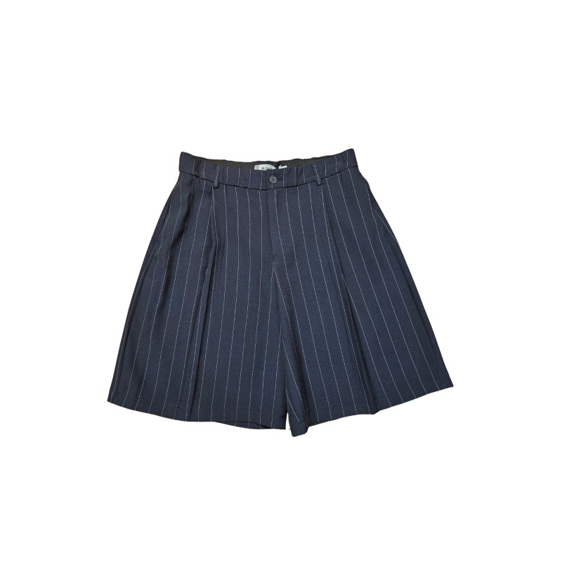 Bermuda à pinces rayé bleu marine PLEASE Femme D0LDDFU000
