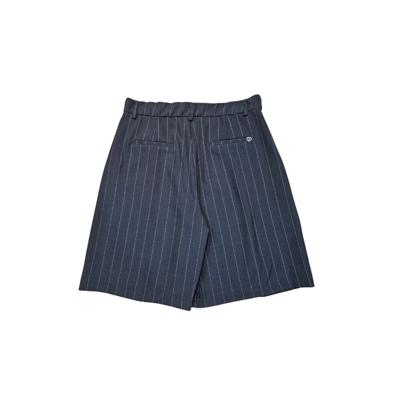 Bermuda à pinces rayé bleu marine PLEASE Femme D0LDDFU000