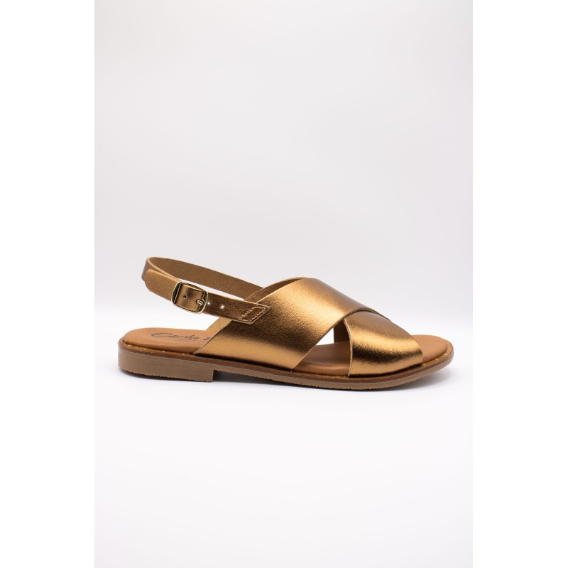 Sandales cuir bronze Carla Tortosa à brides croisées