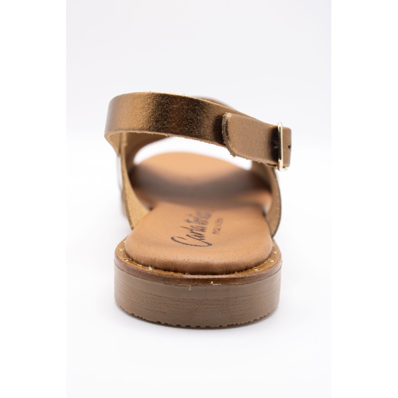 Sandales cuir bronze Carla Tortosa à brides croisées