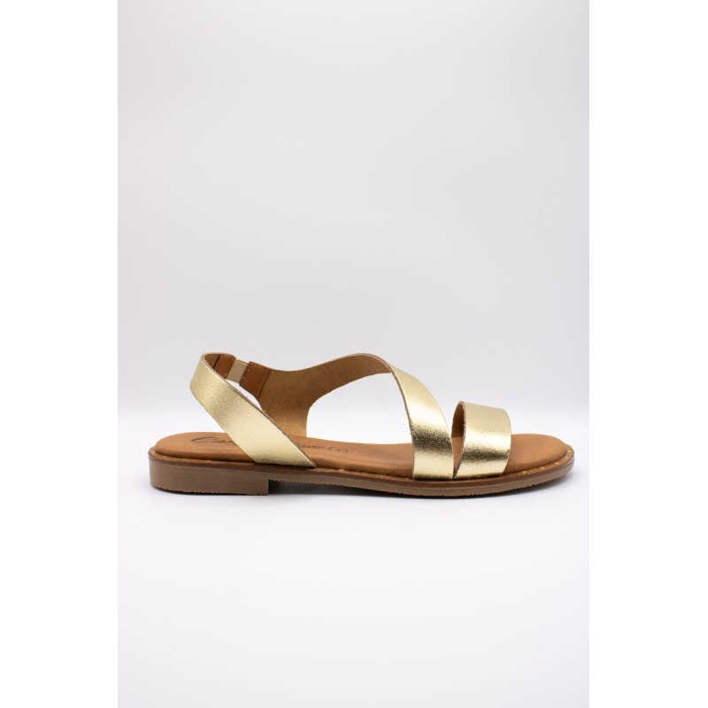 Sandales Carla Tortosa 11477 dorées femme en cuir