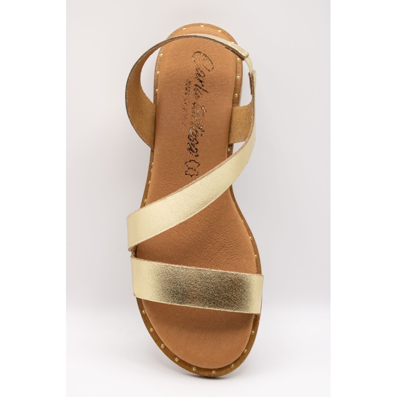 Sandales Carla Tortosa 11477 dorées femme en cuir