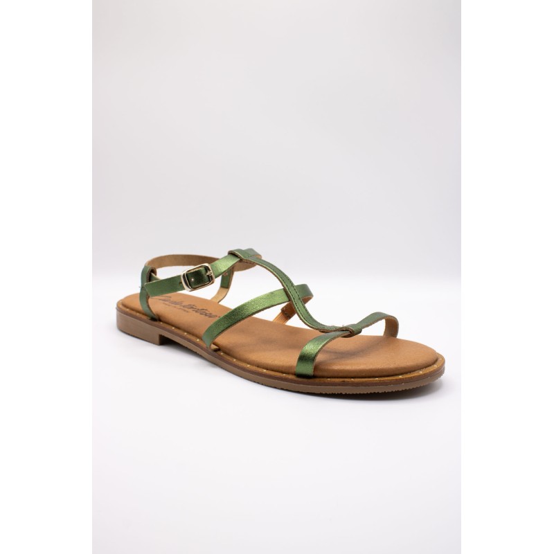 Sandales Carla Tortosa 11528 cuir à brides métallisées