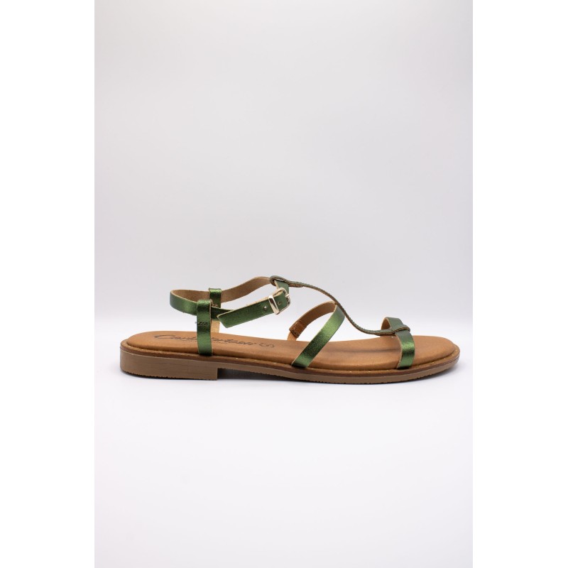 Sandales Carla Tortosa 11528 cuir à brides métallisées