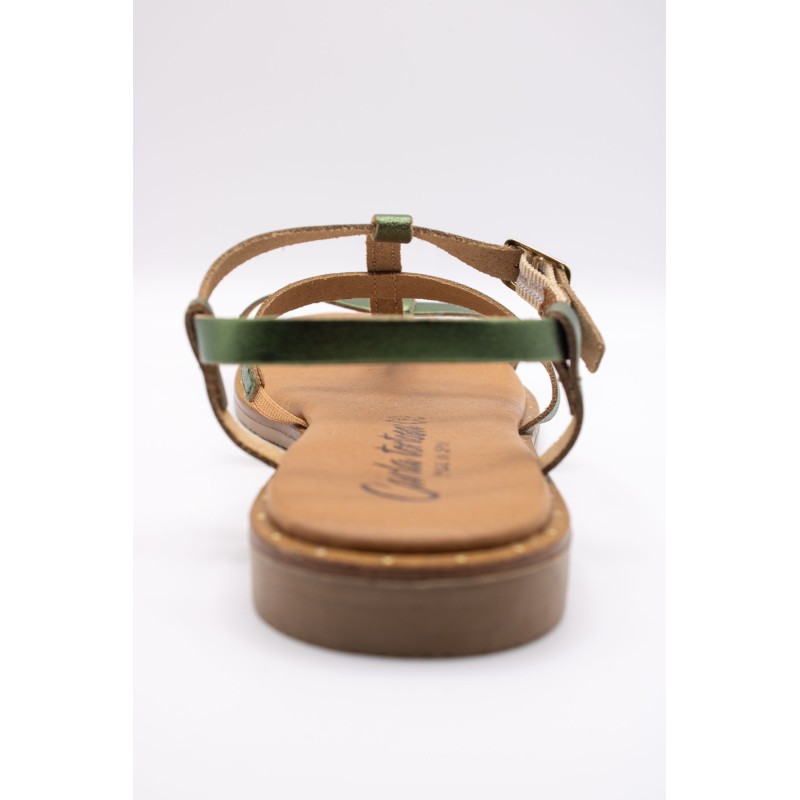 Sandales Carla Tortosa 11528 cuir à brides métallisées