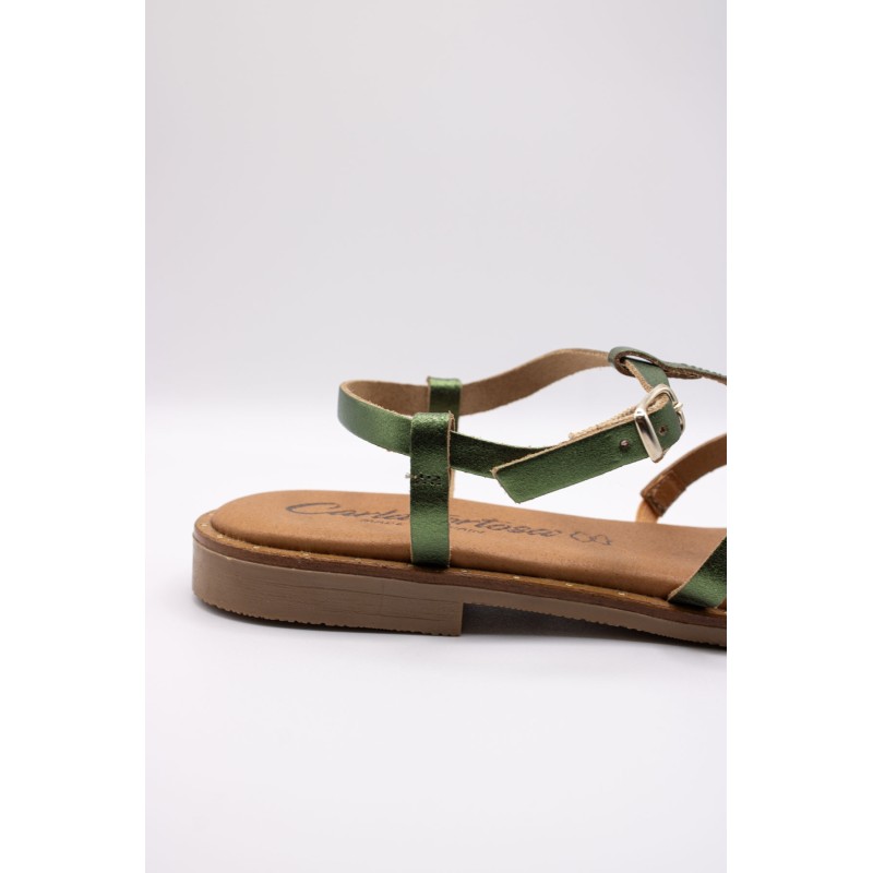 Sandales Carla Tortosa 11528 cuir à brides métallisées