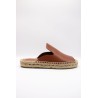 Mule cuir camel femme ALYA 27-1704 semelle espadrille