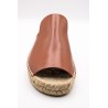 Mule cuir camel femme ALYA 27-1704 semelle espadrille