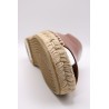 Mule cuir camel femme ALYA 27-1704 semelle espadrille