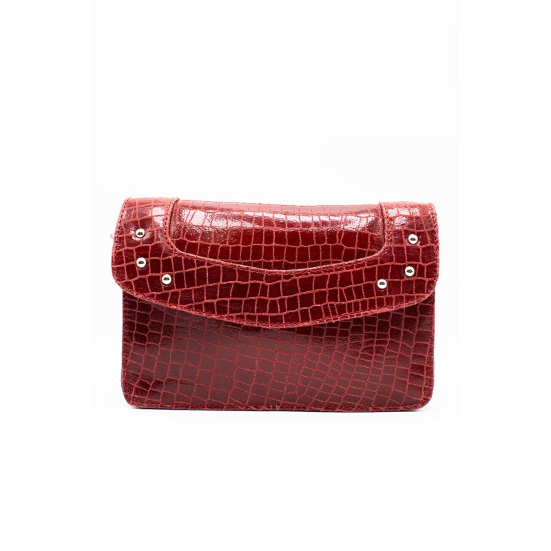 Sac cuir rouge effet croco MAYLI4682 CHARLAY STONE