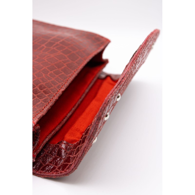 Sac cuir rouge effet croco MAYLI4682 CHARLAY STONE