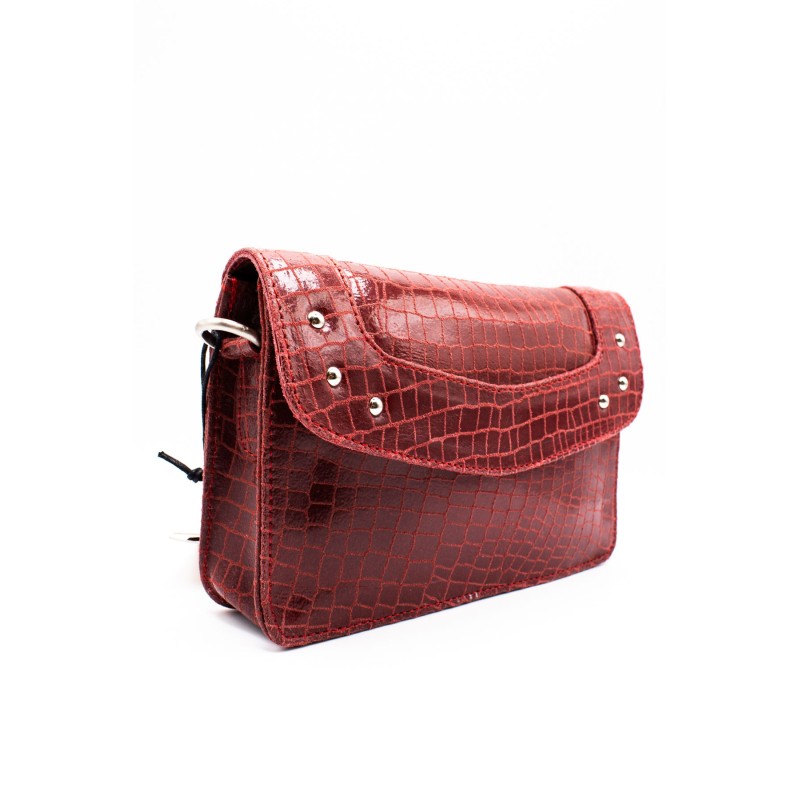 Sac cuir rouge effet croco MAYLI4682 CHARLAY STONE
