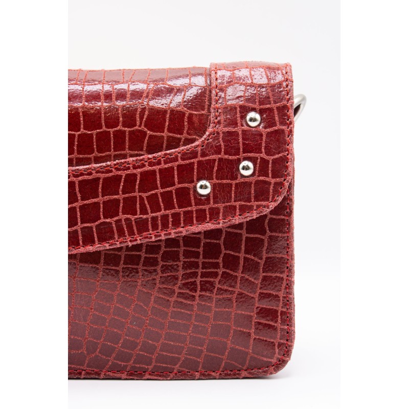 Sac cuir rouge effet croco MAYLI4682 CHARLAY STONE