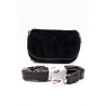 Sac cuir noir fourrure ALINE37113 CHARLAY STONE