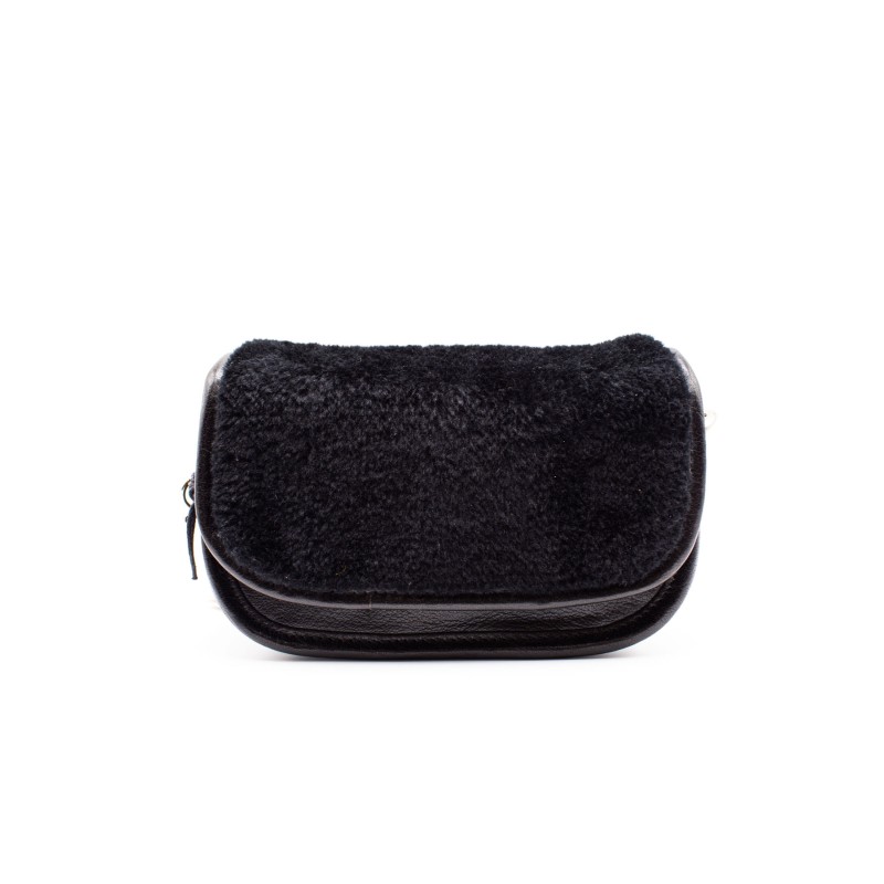 Sac cuir noir fourrure ALINE37113 CHARLAY STONE