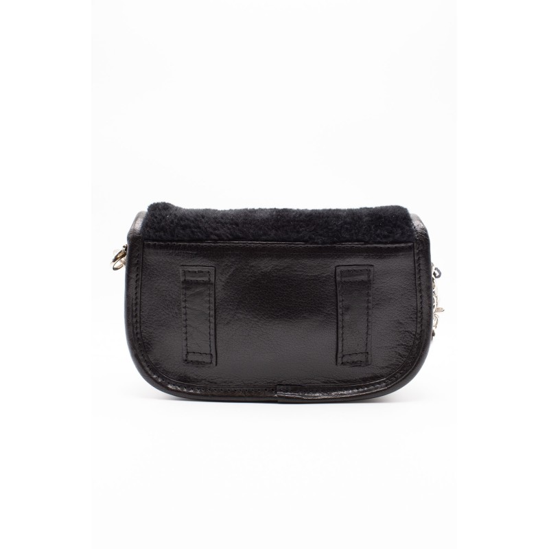 Sac cuir noir fourrure ALINE37113 CHARLAY STONE