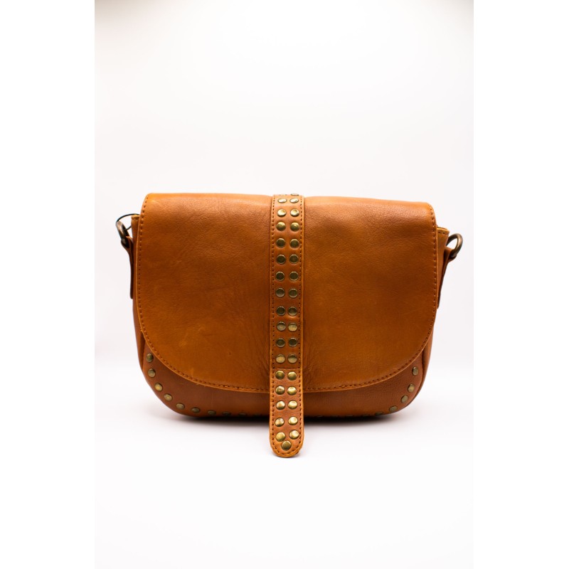 Sac cuir camel clouté RAPHAELLE4403 CHARLAY STONE