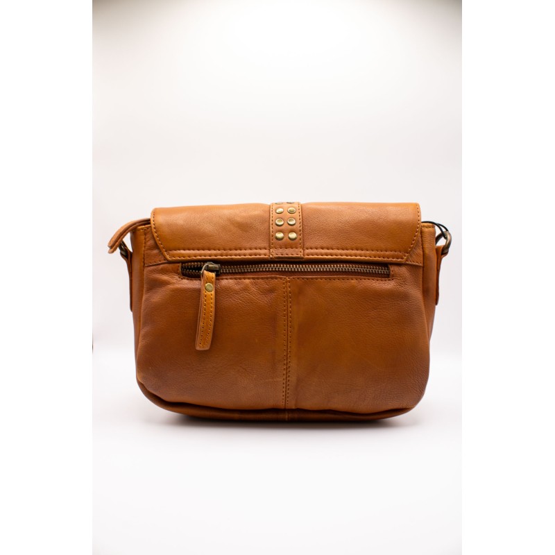 Sac cuir camel clouté RAPHAELLE4403 CHARLAY STONE