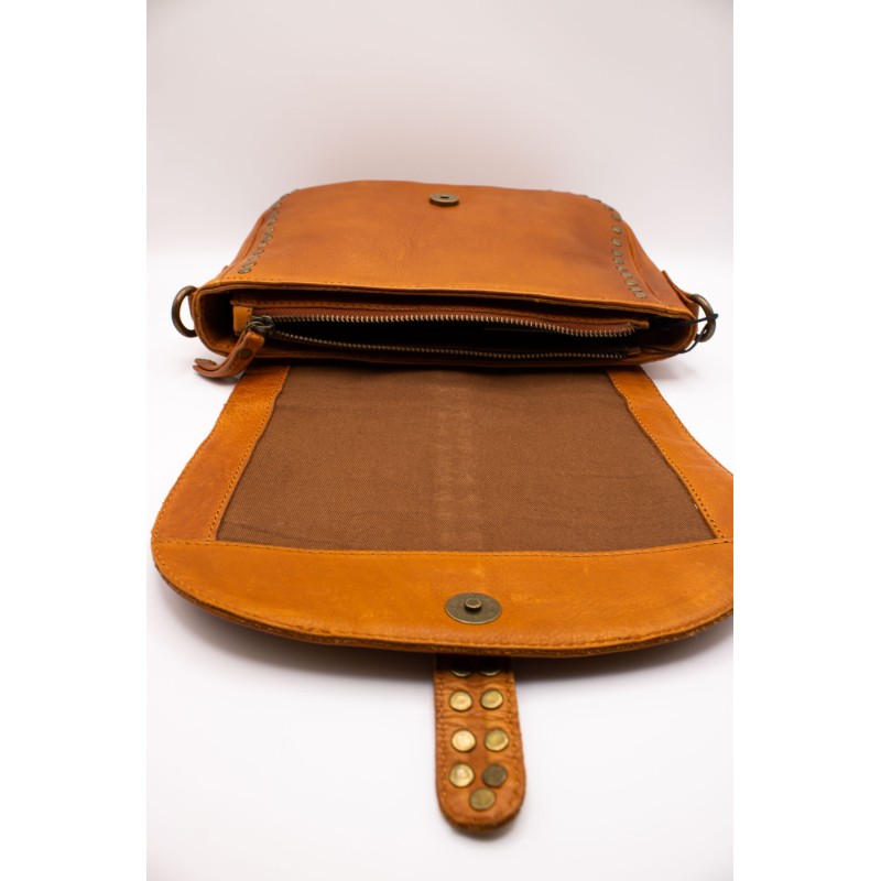 Sac cuir camel clouté RAPHAELLE4403 CHARLAY STONE