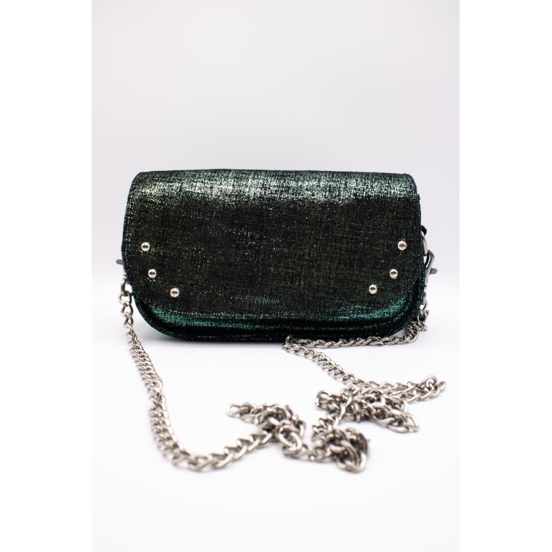 Sac cuir métallisé vert ALICE HE899 CHARLAY STONE
