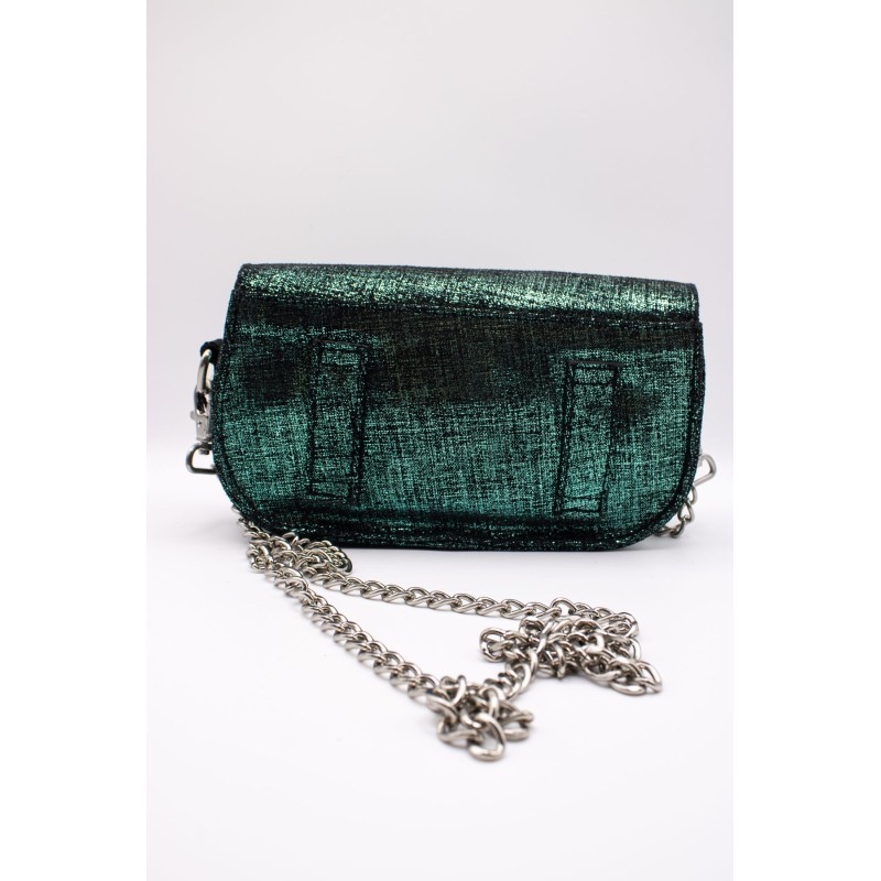 Sac cuir métallisé vert ALICE HE899 CHARLAY STONE