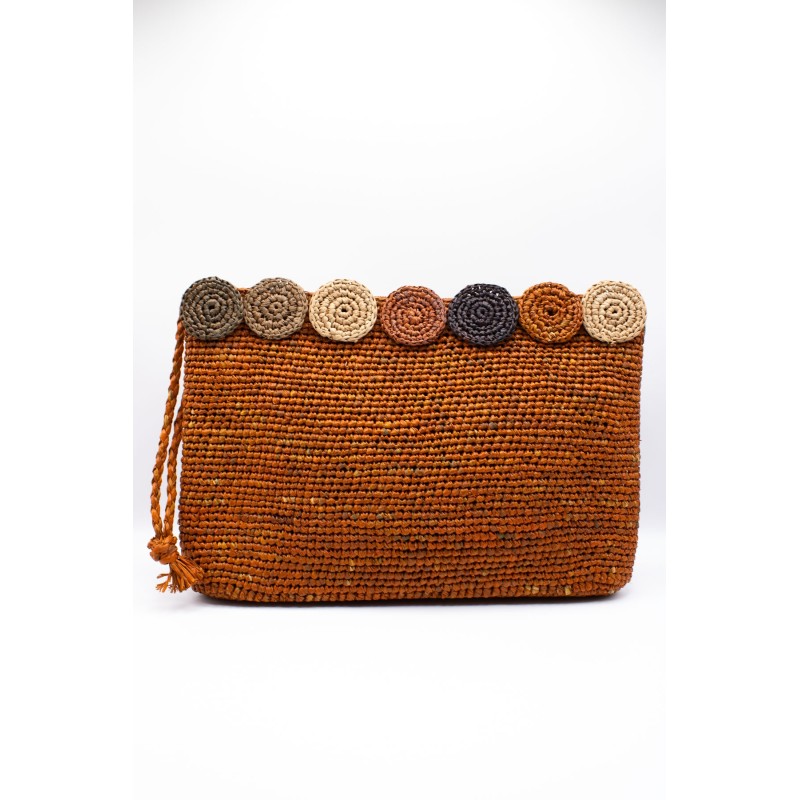 Pochette raphia sucre brun fait main NATURELLEMENT