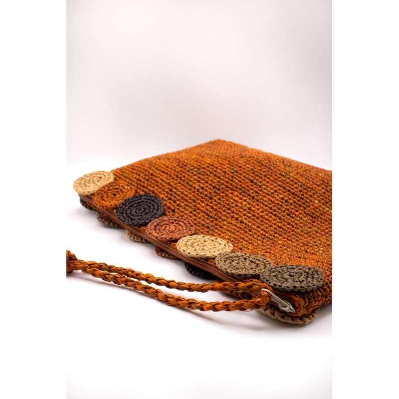 Pochette raphia sucre brun fait main NATURELLEMENT