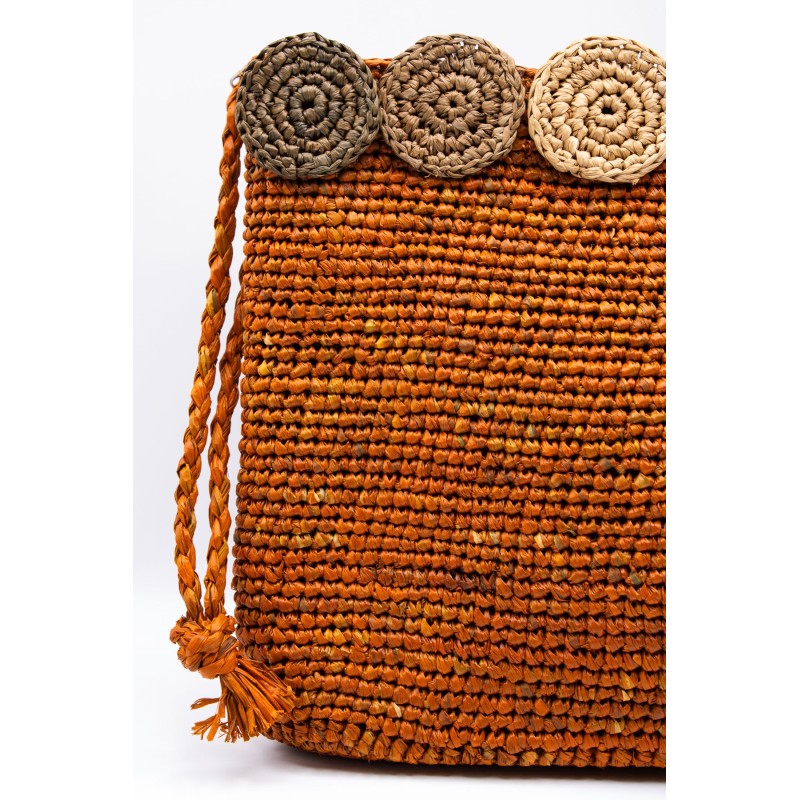 Pochette raphia sucre brun fait main NATURELLEMENT