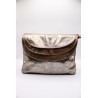 Sac en cuir argenté effet croco à triple compartiment - CHARLAY STONE