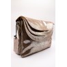 Sac en cuir argenté effet croco à triple compartiment - CHARLAY STONE