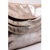 Sac en cuir argenté effet croco à triple compartiment - CHARLAY STONE