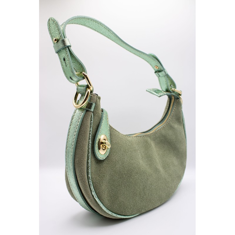 Petit sac à main en cuir vert amande | Femme