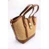 Petit sac panier cuir et raphia naturel femme