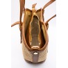 Petit sac panier cuir et raphia naturel femme