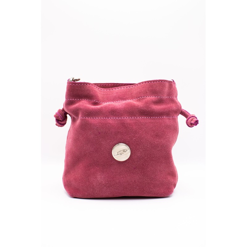 Sac bourse cuir rose Charlay Stone 17 x 16 cm