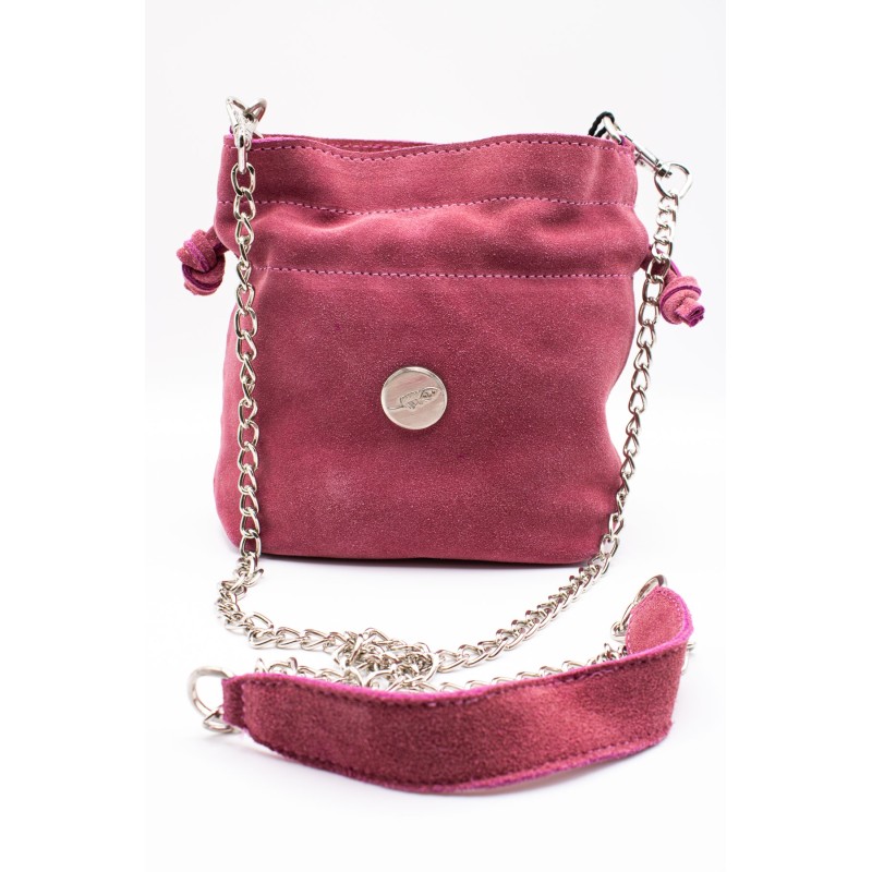Sac bourse cuir rose Charlay Stone 17 x 16 cm