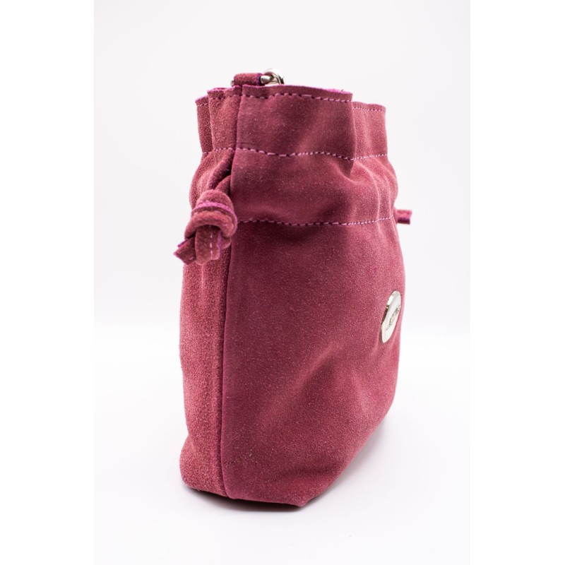 Sac bourse cuir rose Charlay Stone 17 x 16 cm