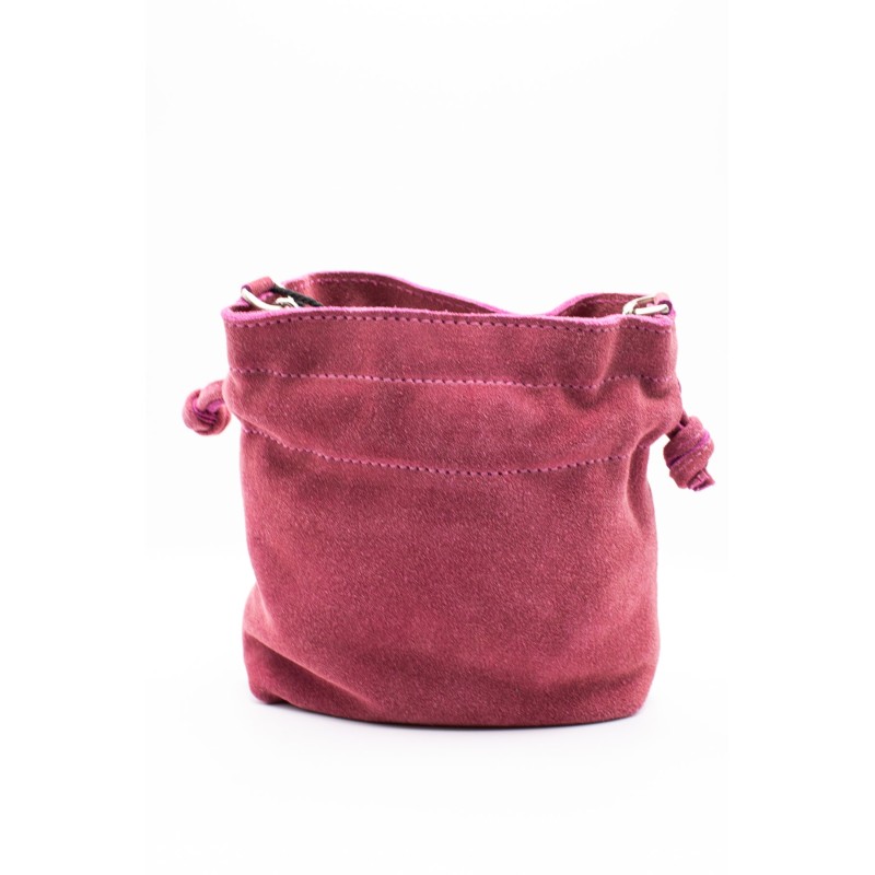 Sac bourse cuir rose Charlay Stone 17 x 16 cm