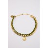 Bracelet Nerfetiti femme plaqué or & maille colorée | Monsens