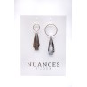 Boucles d'oreilles asymétriques argentées & nacre - NUANCES BIJOUX