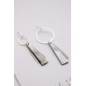 Boucles d'oreilles asymétriques argentées & nacre - NUANCES BIJOUX