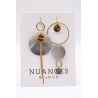 Boucles d'oreilles asymétriques dorées & nacre - NUANCES BIJOUX