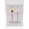 Boucles d'oreilles asymétriques dorées & nacre - NUANCES BIJOUX