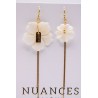 Boucles d'oreilles asymétriques dorées & nacre - NUANCES BIJOUX