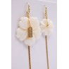 Boucles d'oreilles asymétriques dorées & nacre - NUANCES BIJOUX
