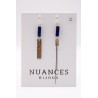 Boucles d'oreilles asymétriques argentées & pierres semi-précieuses - NUANCES BIJOUX
